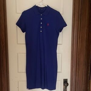 Ralph Lauren Royal Blue Polo Dress with Red Logo